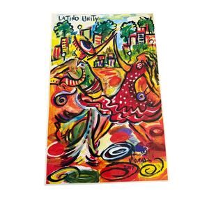 Latino Unity Larry Stevens 2007 Colorful Art Print Poster